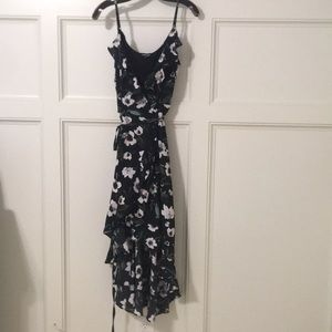 Bebe Floral Asymmetrical Wrap Dress